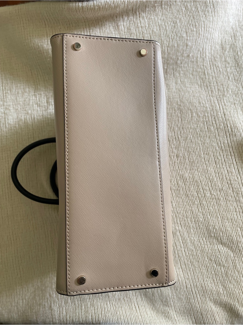 kate spade Beige, White & Black Leather Satchel - Picture 7 of 8
